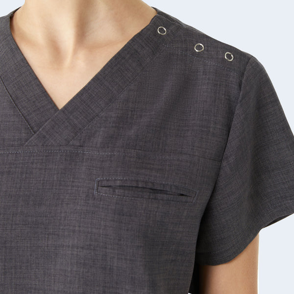 606 Snap-Shoulder V-Neck Scrub Set