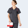 606 Snap-Shoulder V-Neck Scrub Set