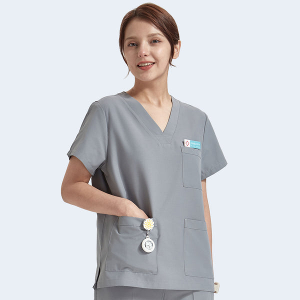 8020-02 Multi-Pocket V-Neck Scrub Set